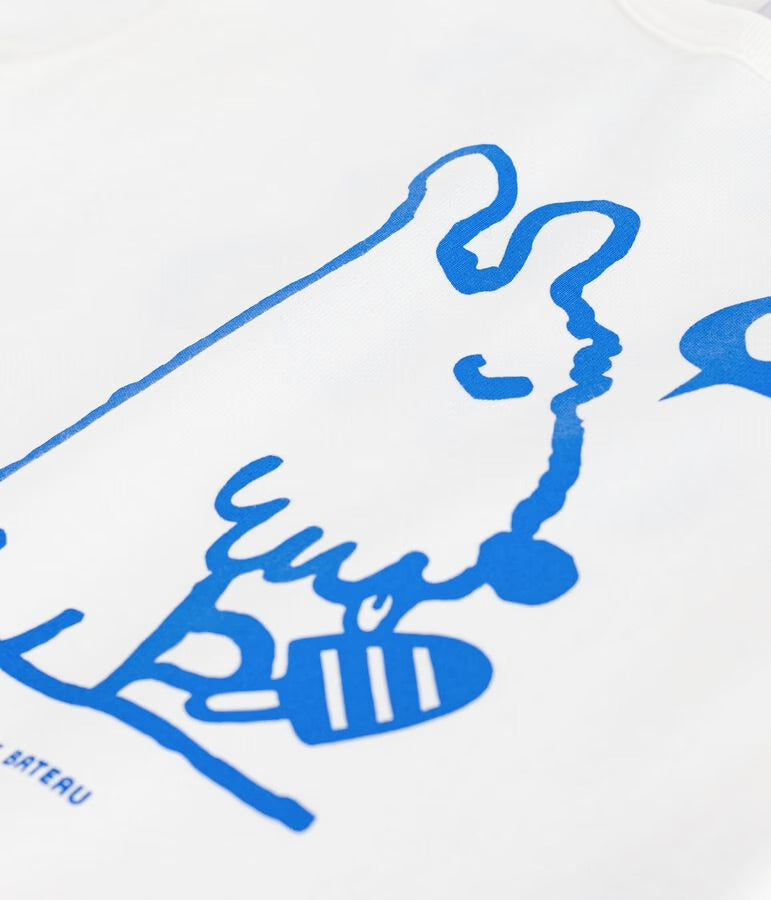 Petit Bateau - Tee-shirt bébé en coton à manches courtes, motif chien