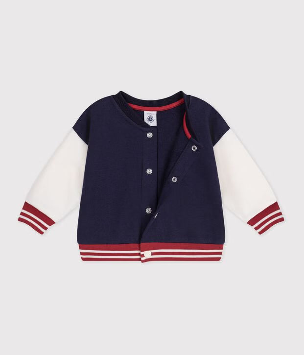 Petit Bateau - Two-Tone Cotton Varsity Jacket (Baby)