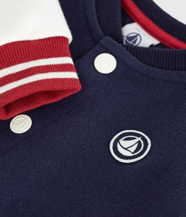 Petit Bateau - Two-Tone Cotton Varsity Jacket (Baby)