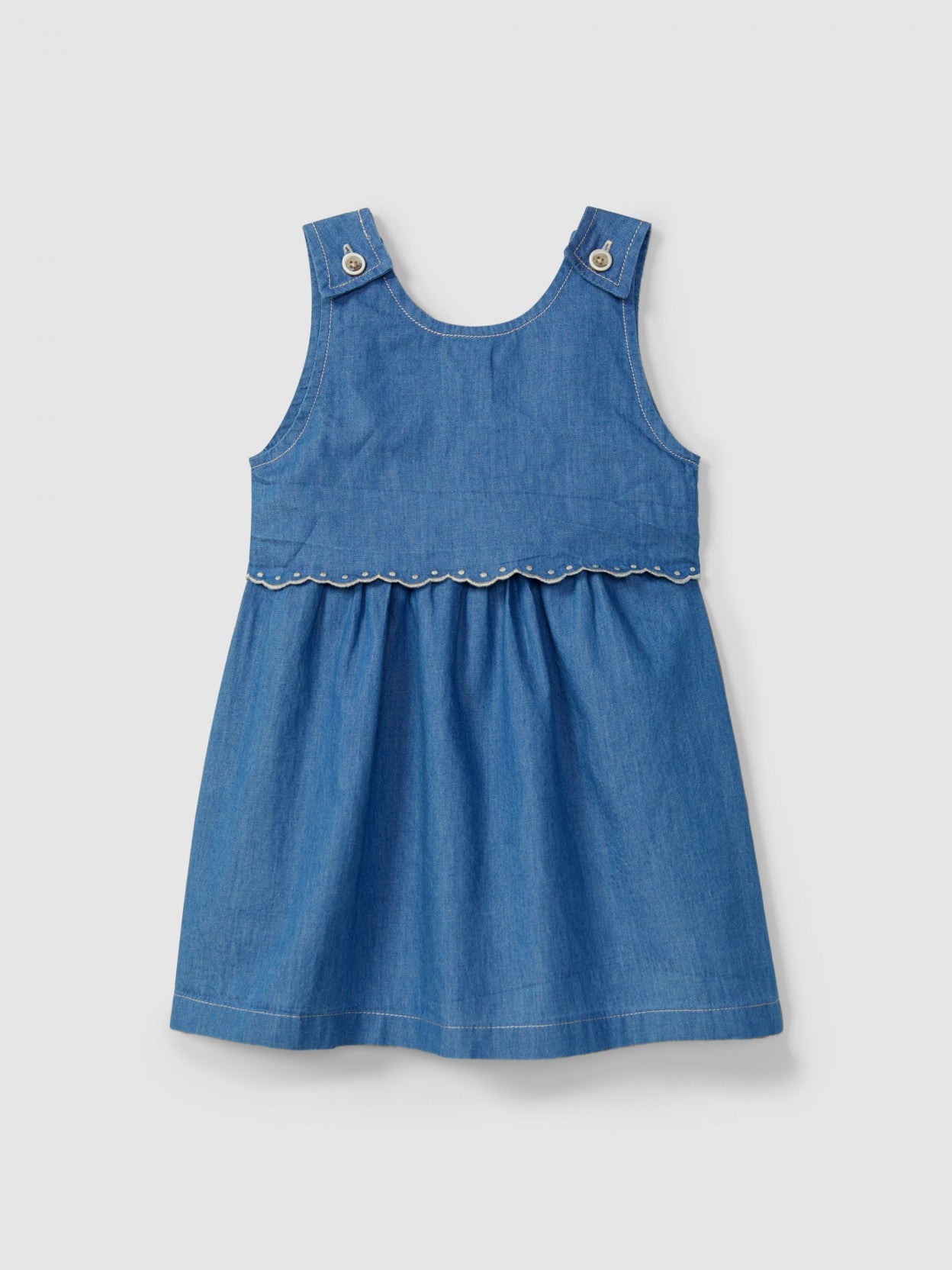 Laranjinha - Thin denim dress with embroidered details