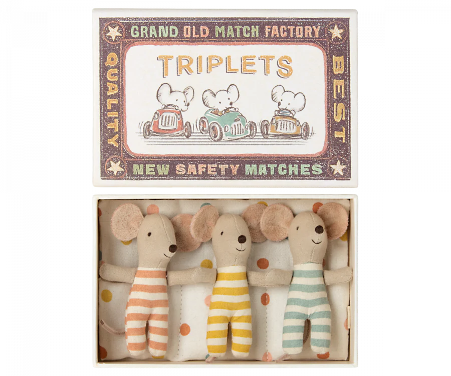 Maileg - Triplets, baby mice in a matchbox