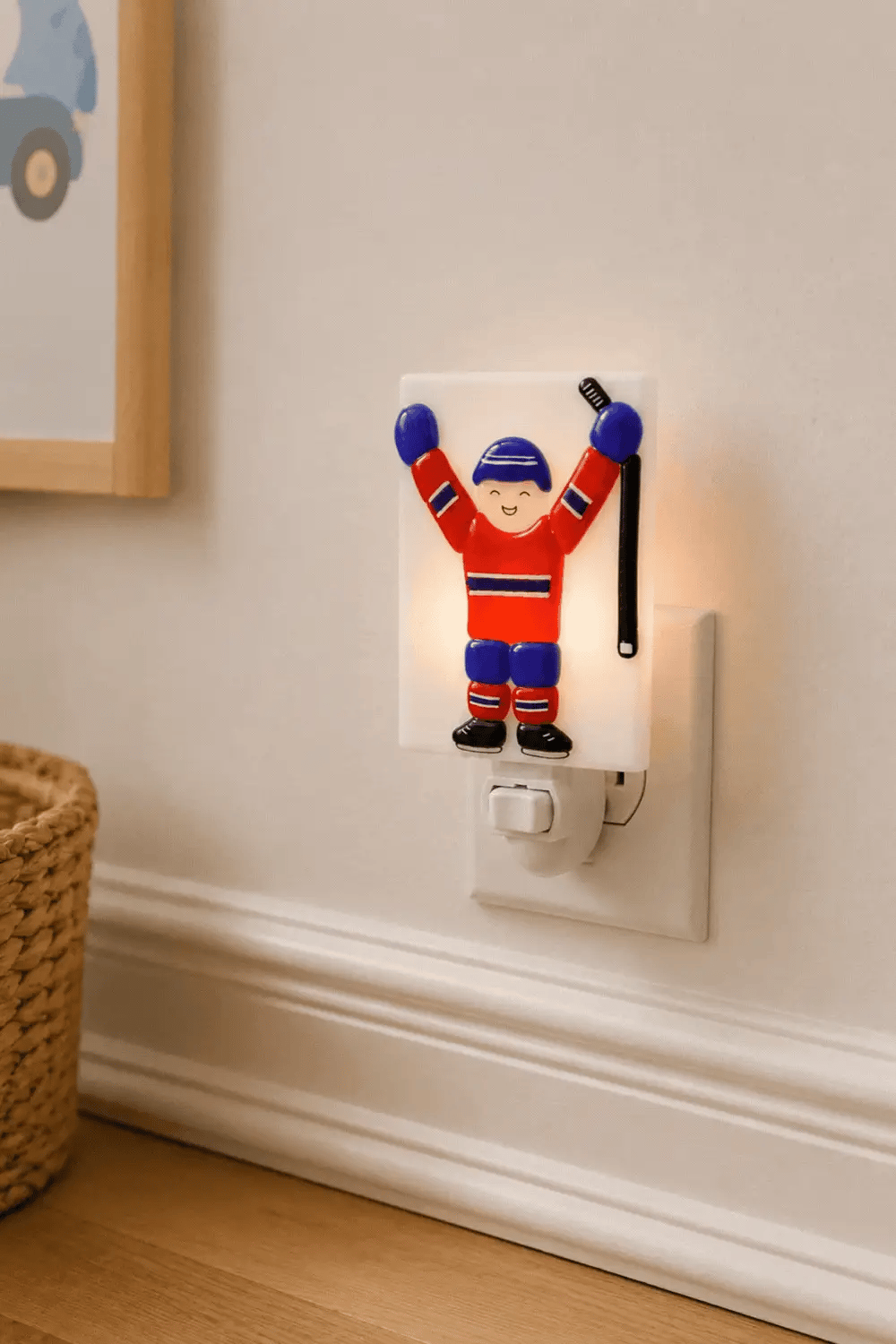 Veille Sur Toi - Hockey Player Night Light