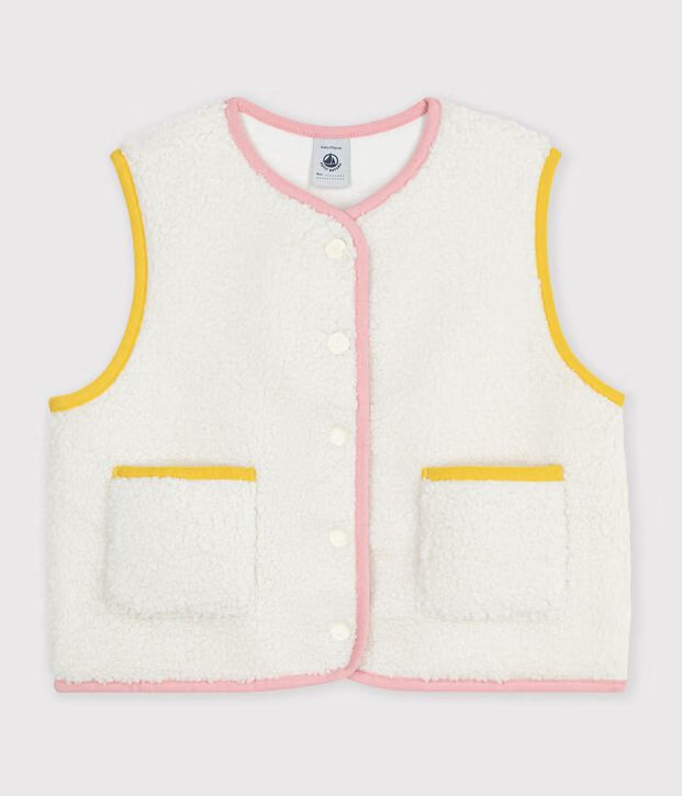 Petit Bateau - Gilet enfant en sherpa sans manches uni