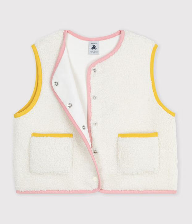 Petit Bateau - Gilet enfant en sherpa sans manches uni