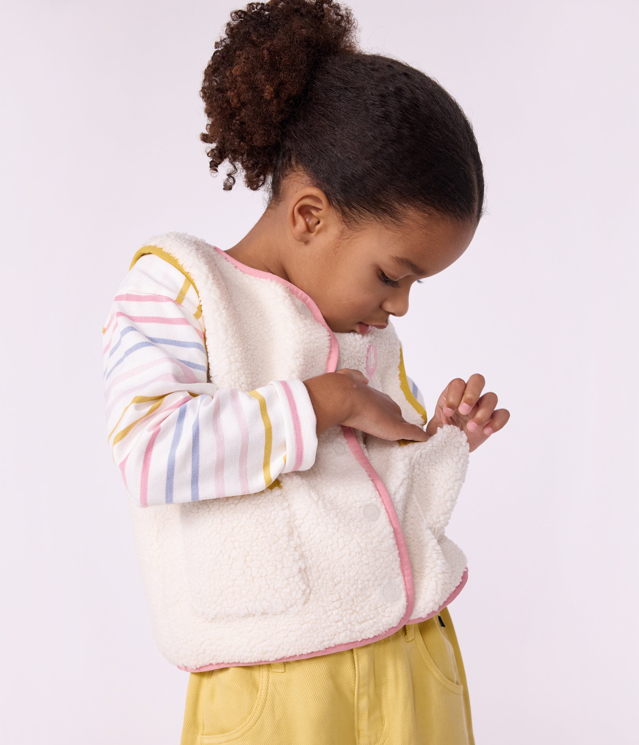 Petit Bateau - Gilet enfant en sherpa sans manches uni