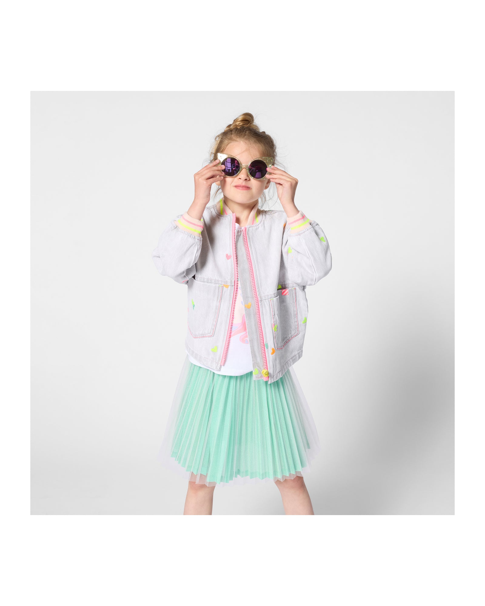 Billieblush - Heart Embroidery Bomber Jacket