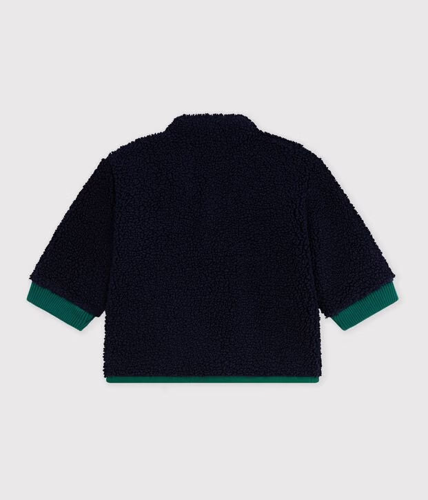 Petit Bateau - Plain sherpa padded baby coat