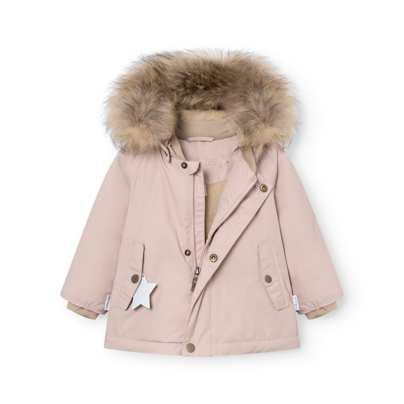 Mini A Ture - 2 Piece Winter Jacket Wally + Overalls Witte