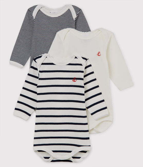 Petit Bateau - 3 Bodies Long Sleeves