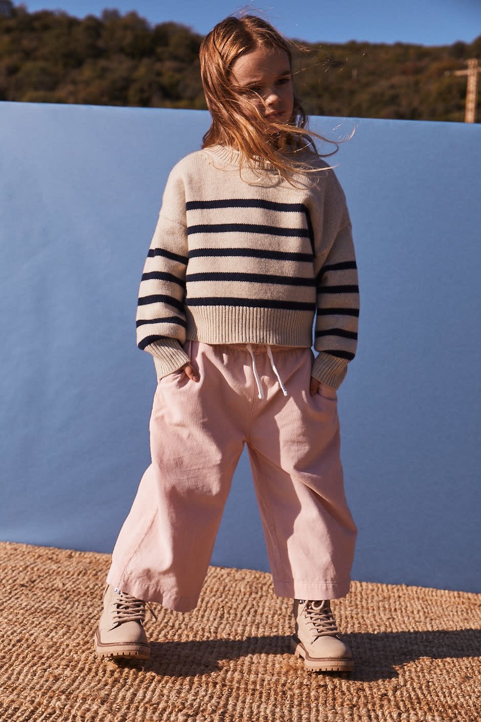 Petit Bateau - Pantalon Jambe Large Rose Saline