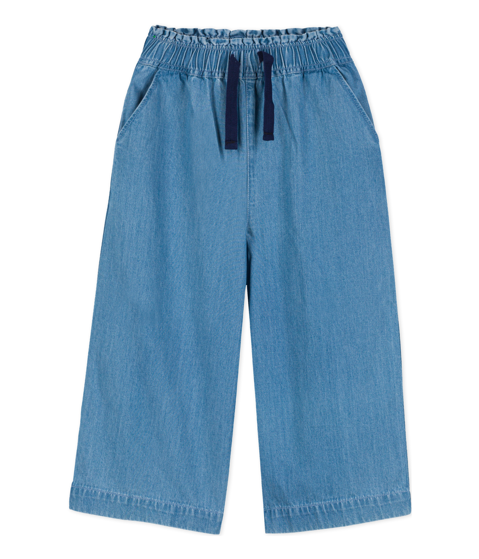 Petit Bateau - Pantalon Jambe Large Denim Clair