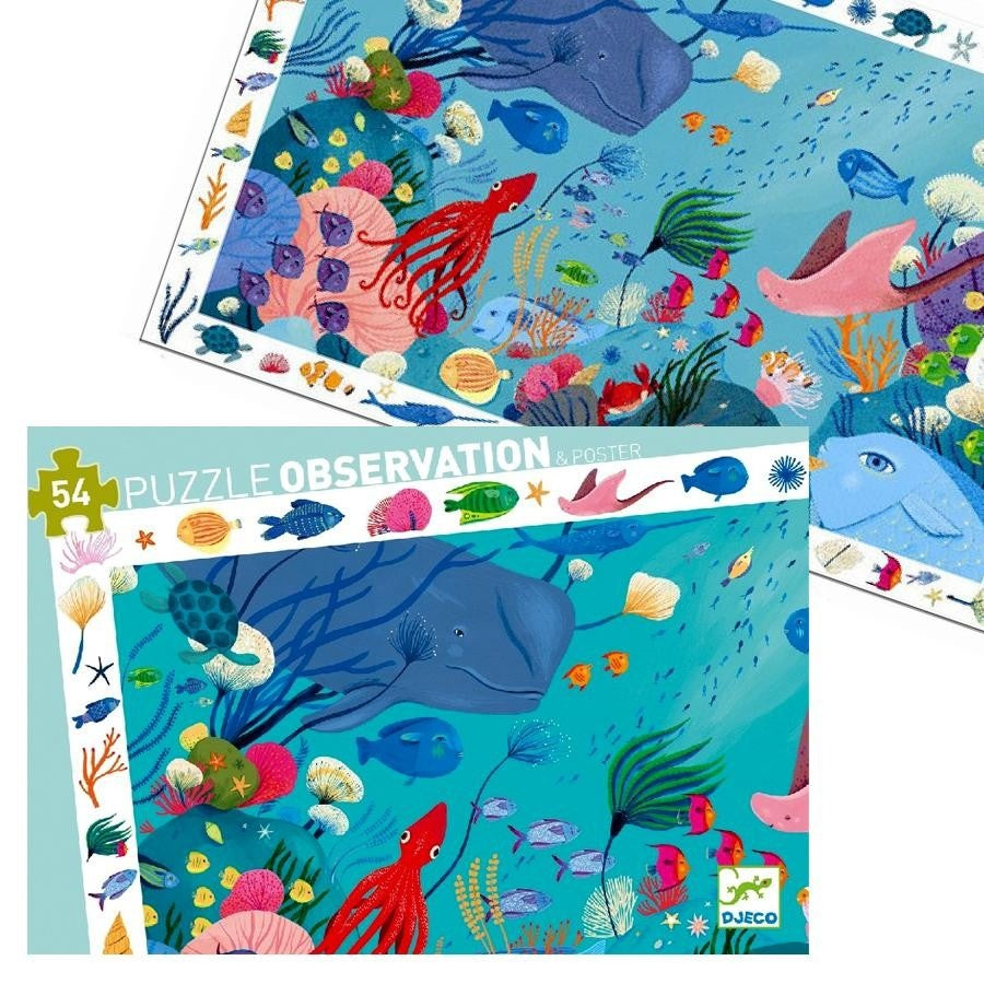 Djeco - Puzzle Observation Aquatique 54 Pièces